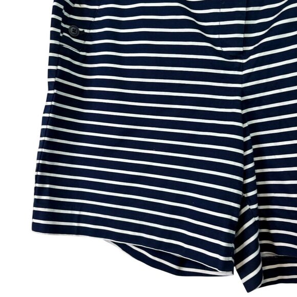 Talbots Women's Nautical Coastal Navy Striped Button Detail Sailor Short Size 14 - Picture 3 of 12